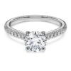 Eternity-solitaire-ring med laboratoriedyrkede diamanter, totalt 1,2 karat, rund form, 14K hvitt gull Eternity-solitaire-ring med laboratoriedyrkede diamanter, totalt 1,2 karat, rund form, 14K hvitt gull