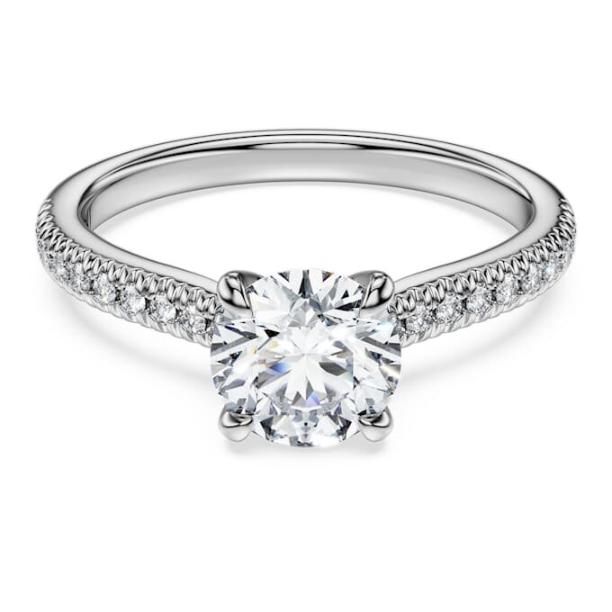 Eternity-solitaire-ring med laboratoriedyrkede diamanter, totalt 1,2 karat, rund form, 14K hvitt gull Eternity-solitaire-ring med laboratoriedyrkede diamanter, totalt 1,2 karat, rund form, 14K hvitt gull
