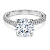 Eternity solitaire-ring med laboratoriedyrkede diamanter, totalt 2,25 karat, rund form, 14K hvitt gull Eternity solitaire-ring med laboratoriedyrkede diamanter, totalt 2,25 karat, rund form, 14K hvitt gull