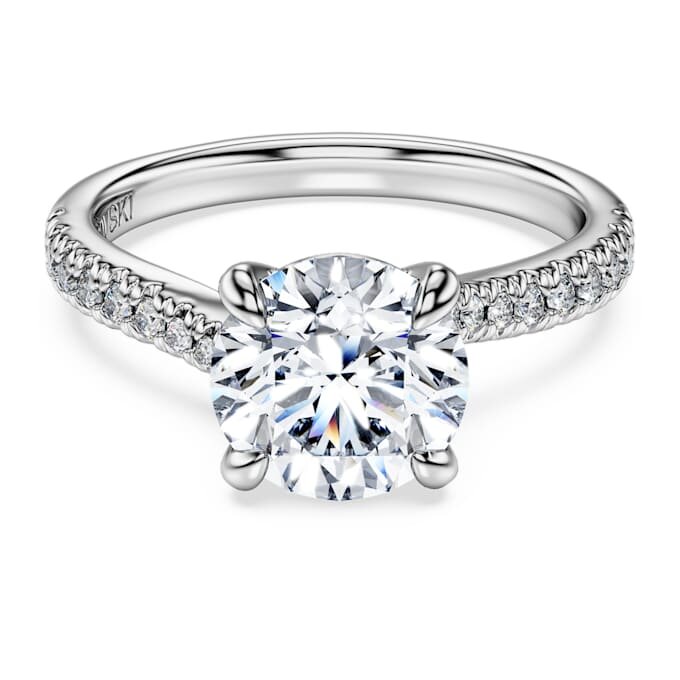 Eternity solitaire-ring med laboratoriedyrkede diamanter, totalt 2,25 karat, rund form, 14K hvitt gull Eternity solitaire-ring med laboratoriedyrkede diamanter, totalt 2,25 karat, rund form, 14K hvitt gull