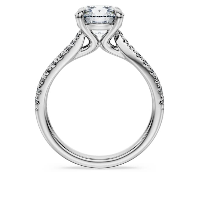 Eternity solitaire-ring med laboratoriedyrkede diamanter, totalt 2,25 karat, rund form, 14K hvitt gull Eternity solitaire-ring med laboratoriedyrkede diamanter, totalt 2,25 karat, rund form, 14K hvitt gull