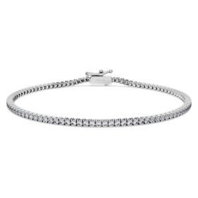Eternity Tennis-armbånd med laboratoriedyrkede diamanter, totalt 1,5 karat, rund form, 14K hvitt gull Eternity Tennis-armbånd med laboratoriedyrkede diamanter, totalt 1,5 karat, rund form, 14K hvitt gull