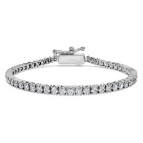 Eternity Tennis-armbånd med laboratoriedyrkede diamanter, totalt 3 karat, rund form, 14K hvitt gull Eternity Tennis-armbånd med laboratoriedyrkede diamanter, totalt 3 karat, rund form, 14K hvitt gull