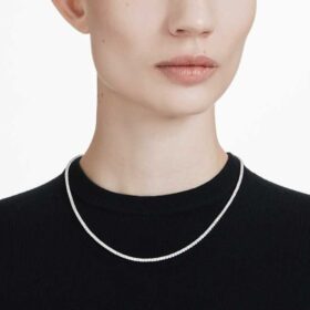 Eternity Tennis-halskjede med laboratoriedyrkede diamanter, 7 karat totalt, rund form, 14K hvitt gull Eternity Tennis-halskjede med laboratoriedyrkede diamanter, 7 karat totalt, rund form, 14K hvitt gull