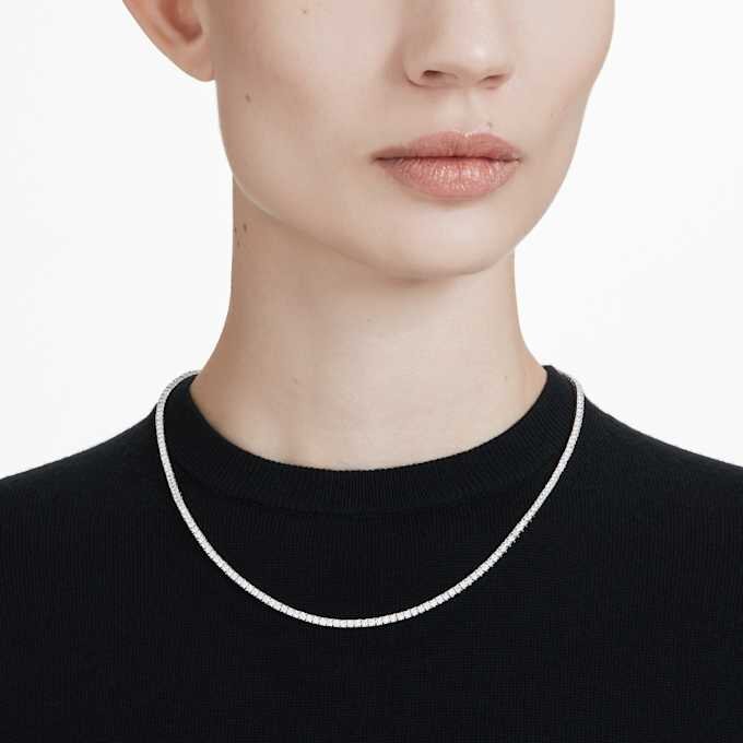 Eternity Tennis-halskjede med laboratoriedyrkede diamanter, 7 karat totalt, rund form, 14K hvitt gull Eternity Tennis-halskjede med laboratoriedyrkede diamanter, 7 karat totalt, rund form, 14K hvitt gull