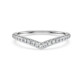 Eternity V-ring med laboratoriedyrkede diamanter, totalt 0,25 karat, rund form, 14K hvitt gull Eternity V-ring med laboratoriedyrkede diamanter, totalt 0,25 karat, rund form, 14K hvitt gull