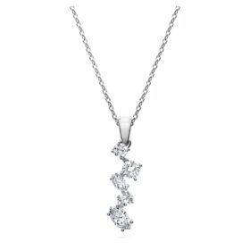 Galaxy-anheng med laboratoriedyrkede diamanter, 0,9 karat totalt, blandede former, 14K hvitt gull