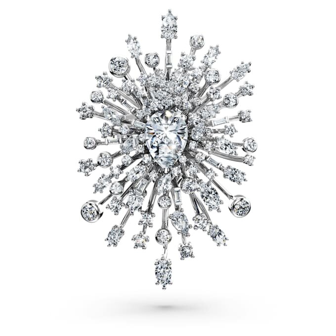 Galaxy-brosje med laboratoriedyrkede diamanter, 15,71 karat totalt, blandede former, 18 karat hvitt gull Galaxy-brosje med laboratoriedyrkede diamanter, 15,71 karat totalt, blandede former, 18 karat hvitt gull