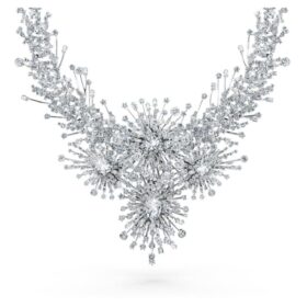Galaxy-halskjede med laboratoriedyrkede diamanter, 156,62 karat totalt, blandede former, 18K hvitt gull
