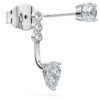 Galaxy-øredobber med laboratoriedyrkede diamanter, 0,82 karat totalt, blandede former, sterlingsølv