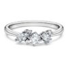 Galaxy-ring med laboratoriedyrkede diamanter, 0,43 karat totalt, blandede former, sterlingsølv