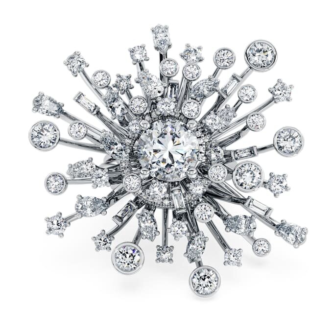 Galaxy-ring med laboratoriedyrkede diamanter på totalt 9,5 karat, blandede former, 18K hvitt gull Galaxy-ring med laboratoriedyrkede diamanter på totalt 9,5 karat, blandede former, 18K hvitt gull
