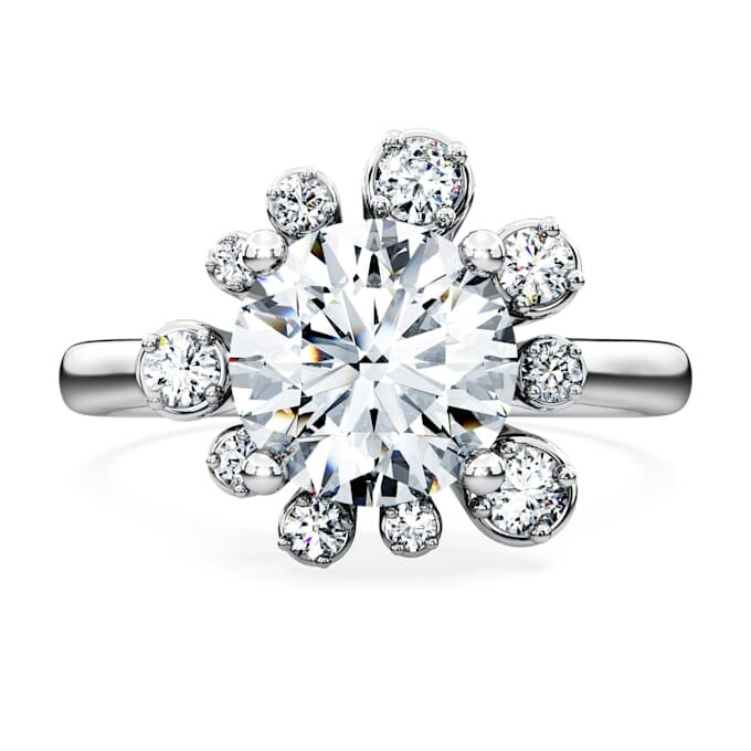 Galaxy-ring med laboratoriedyrkede diamanter, totalt 2 karat, rund form, 14K hvitt gull Galaxy-ring med laboratoriedyrkede diamanter, totalt 2 karat, rund form, 14K hvitt gull