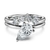 Galaxy-ringsett (2), laboratoriedyrkede diamanter 1,4 karat totalt, pæreform, 14K hvitt gull Galaxy-ringsett (2), laboratoriedyrkede diamanter 1,4 karat totalt, pæreform, 14K hvitt gull
