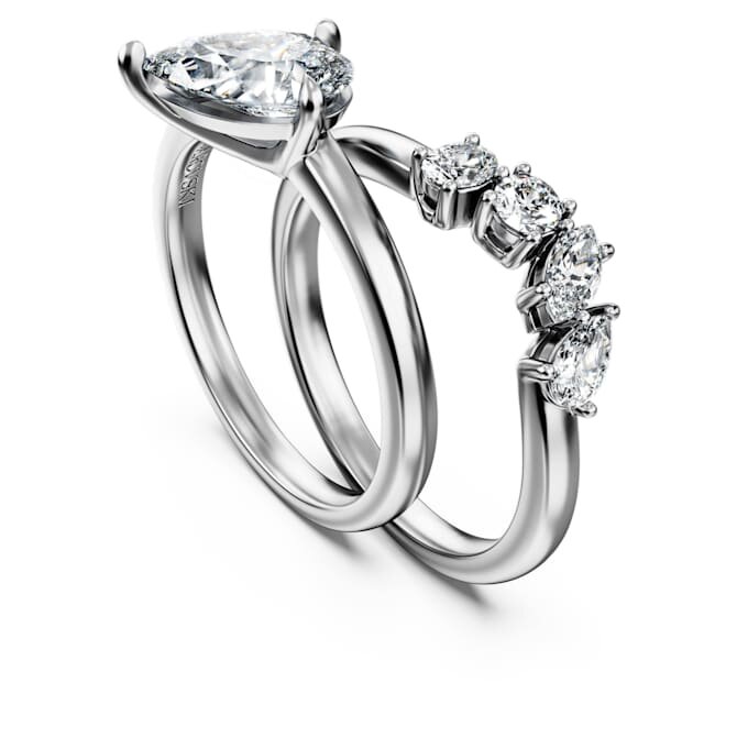 Galaxy-ringsett (2), laboratoriedyrkede diamanter 1,4 karat totalt, pæreform, 14K hvitt gull Galaxy-ringsett (2), laboratoriedyrkede diamanter 1,4 karat totalt, pæreform, 14K hvitt gull
