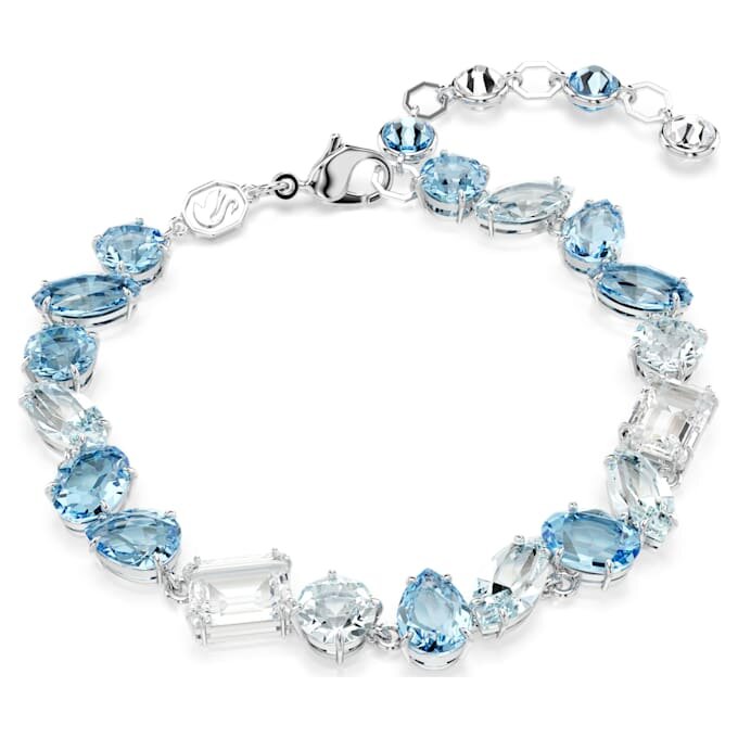 Gema-armbånd med blandede slipinger, blått, rhodiumbelagt Gema-armbånd med blandede slipinger, blått, rhodiumbelagt