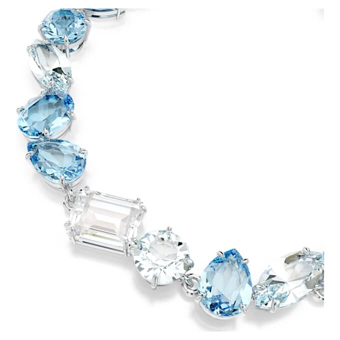 Gema-armbånd med blandede slipinger, blått, rhodiumbelagt Gema-armbånd med blandede slipinger, blått, rhodiumbelagt
