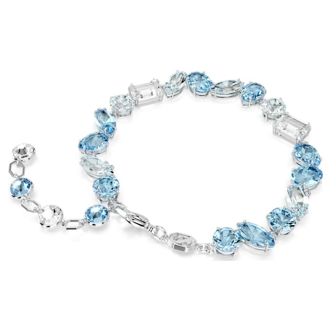 Gema-armbånd med blandede slipinger, blått, rhodiumbelagt Gema-armbånd med blandede slipinger, blått, rhodiumbelagt