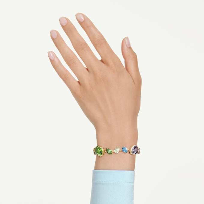 Gema-armbånd med blandede slipinger, flerfarget, gullbelagt Gema-armbånd med blandede slipinger, flerfarget, gullbelagt