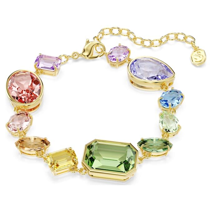 Gema-armbånd med blandede slipinger, flerfarget, gullbelagt Gema-armbånd med blandede slipinger, flerfarget, gullbelagt