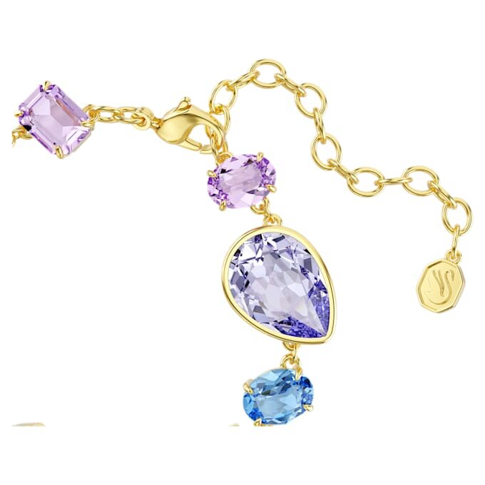 Gema-armbånd med blandede slipinger, flerfarget, gullbelagt Gema-armbånd med blandede slipinger, flerfarget, gullbelagt