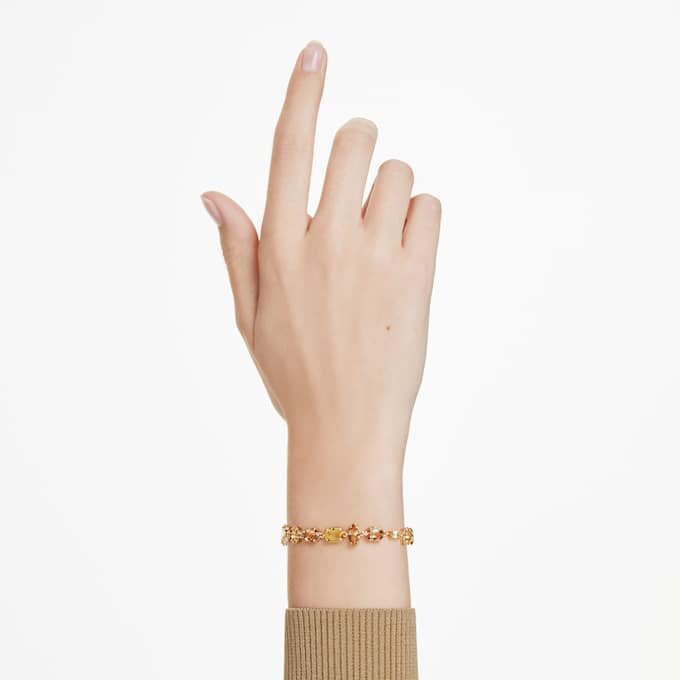 Gema-armbånd med blandede slipninger, gult, gullbelagt Gema-armbånd med blandede slipninger, gult, gullbelagt