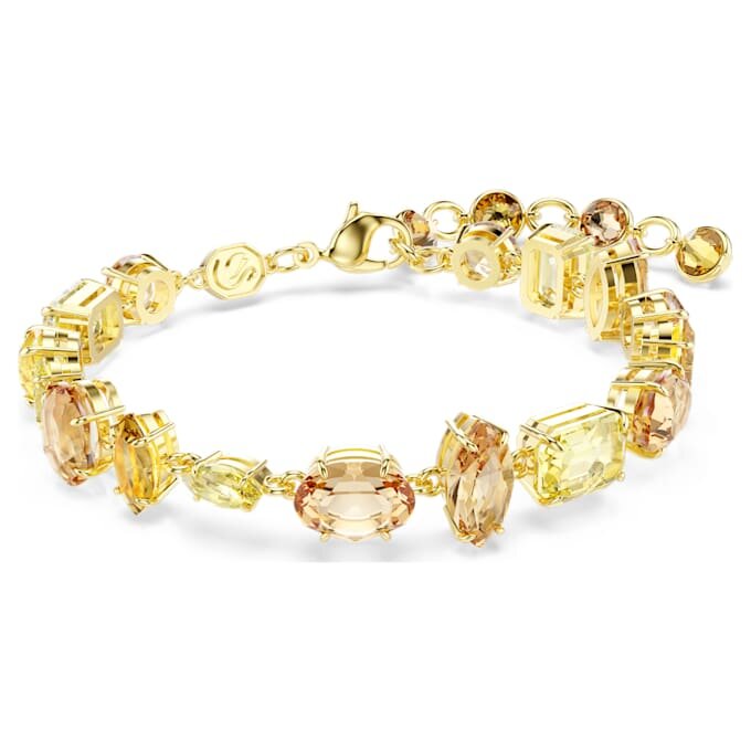 Gema-armbånd med blandede slipninger, gult, gullbelagt Gema-armbånd med blandede slipninger, gult, gullbelagt