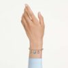 Gema-armbånd med blandede slipninger, hengende krystaller, flerfarget, gullfarget