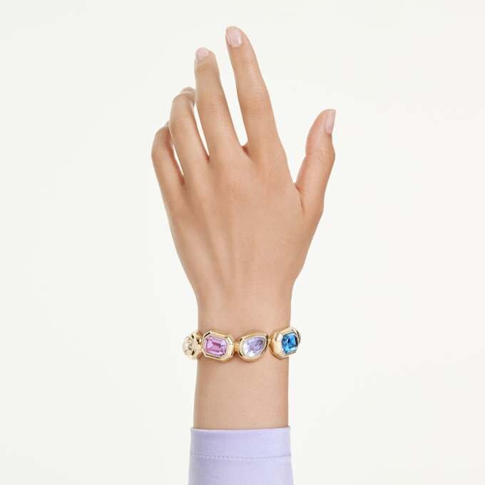 Gema Cuff – store krystaller, blandede slipinger, flerfarget, gullbelagt Gema Cuff – store krystaller, blandede slipinger, flerfarget, gullbelagt