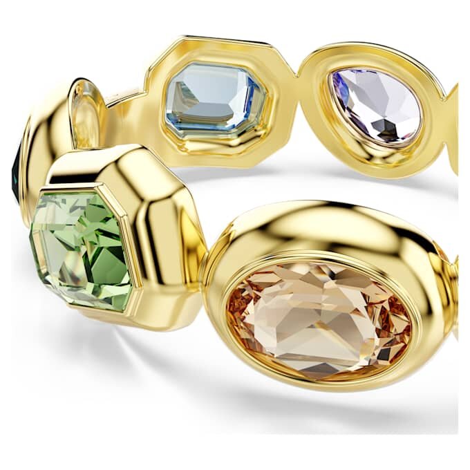Gema Cuff – store krystaller, blandede slipinger, flerfarget, gullbelagt Gema Cuff – store krystaller, blandede slipinger, flerfarget, gullbelagt