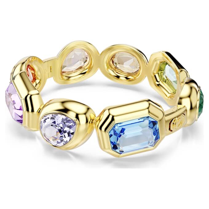 Gema Cuff – store krystaller, blandede slipinger, flerfarget, gullbelagt Gema Cuff – store krystaller, blandede slipinger, flerfarget, gullbelagt