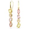 Gema øredobber, asymmetrisk design, blandede slipninger, rosa, gullfarget belegg Gema øredobber, asymmetrisk design, blandede slipninger, rosa, gullfarget belegg