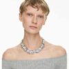 Halskjede «Feather» fra The Vienna Collection, hvitt, rutheniumbelagt
