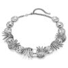 Halskjede «Feather» fra The Vienna Collection, hvitt, rutheniumbelagt