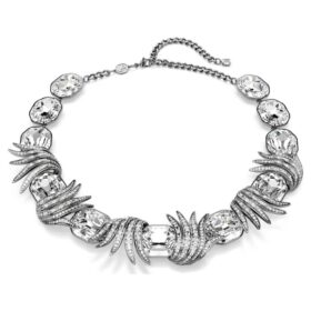 Halskjede «Feather» fra The Vienna Collection, hvitt, rutheniumbelagt