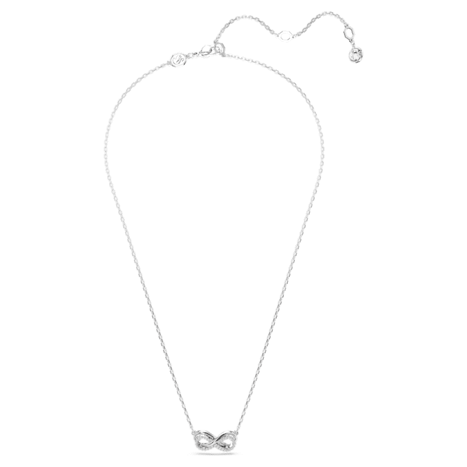 Hyperbola-anheng med pavé, Infinity-symbol, hvitt, rhodiumbelagt Hyperbola-anheng med pavé, Infinity-symbol, hvitt, rhodiumbelagt
