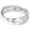 Hyperbola-armbånd med blandede slipinger, Infinity, hvitt, rhodiumbelagt