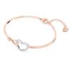 Hyperbola-armbånd med Infinity-symbol og hjerte, hvitt, blandet metallfinish Hyperbola-armbånd med Infinity-symbol og hjerte, hvitt, blandet metallfinish