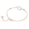 Hyperbola-armbånd med Infinity-symbol og hjerte, hvitt, blandet metallfinish Hyperbola-armbånd med Infinity-symbol og hjerte, hvitt, blandet metallfinish
