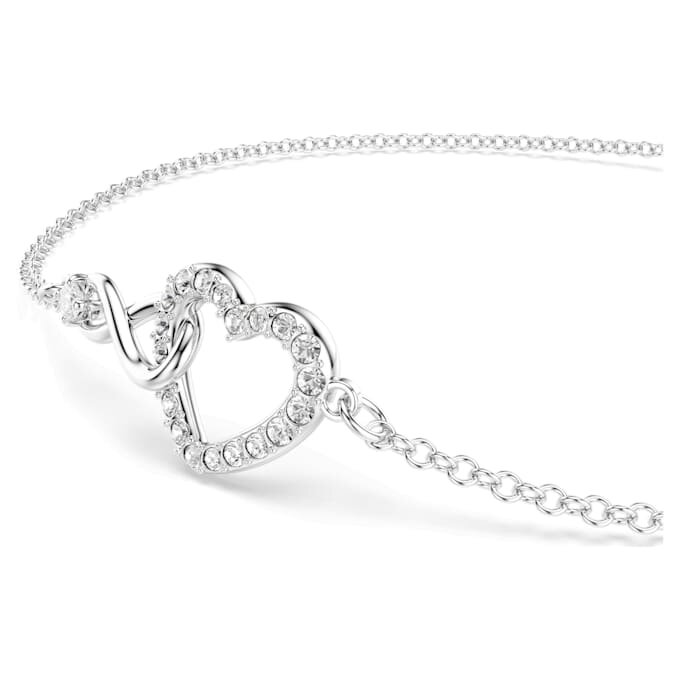 Hyperbola-armbånd med Infinity-tegn og hjerte, hvitt, rhodiumbelagt Hyperbola-armbånd med Infinity-tegn og hjerte, hvitt, rhodiumbelagt