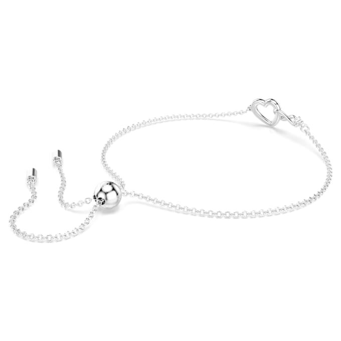 Hyperbola-armbånd med Infinity-tegn og hjerte, hvitt, rhodiumbelagt Hyperbola-armbånd med Infinity-tegn og hjerte, hvitt, rhodiumbelagt