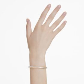 Hyperbola-armbånd med rundslipte krystaller, hvitt, blandet metallfinish Hyperbola-armbånd med rundslipte krystaller, hvitt, blandet metallfinish