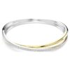Hyperbola-armbånd med rundslipte krystaller, hvitt, blandet metallfinish