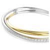 Hyperbola-armbånd med rundslipte krystaller, hvitt, blandet metallfinish