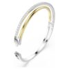 Hyperbola-armbånd med rundslipte krystaller, hvitt, blandet metallfinish