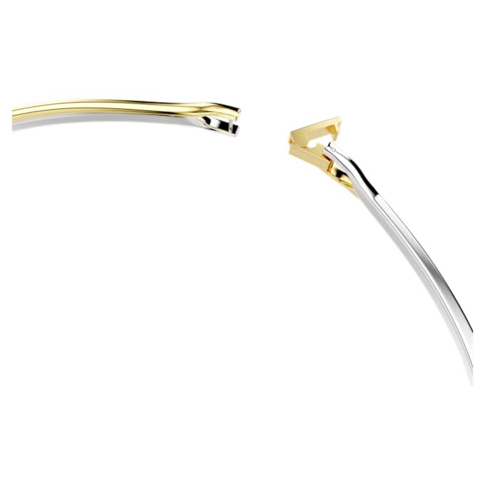 Hyperbola-choker med rundslipte, hvite krystaller og blandet metallfinish Hyperbola-choker med rundslipte, hvite krystaller og blandet metallfinish