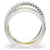 Hyperbola-ring med blandede slipinger, hvit, blandet metallfinish