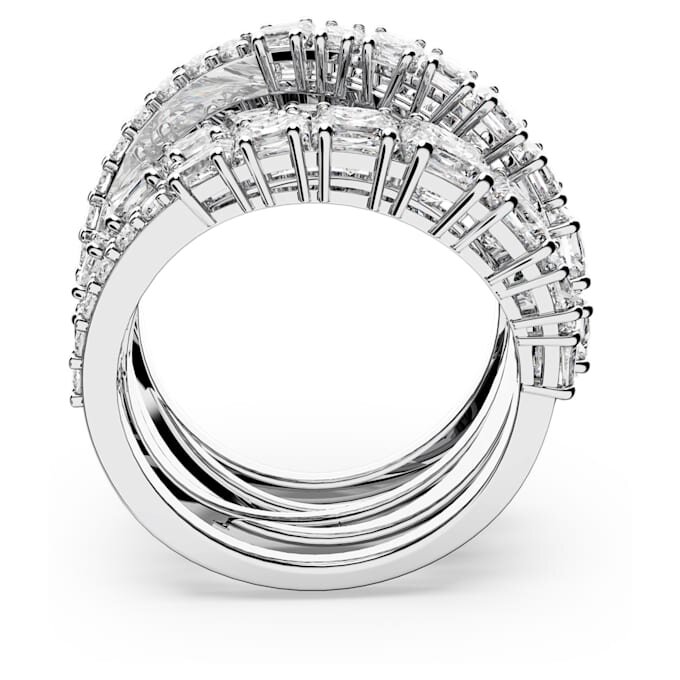 Hyperbola-ring med blandede slipninger, hvit, rhodiumbelagt Hyperbola-ring med blandede slipninger, hvit, rhodiumbelagt
