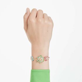Idyllia-armbånd med blandede slipinger, blomst, flerfarget, gullbelagt Idyllia-armbånd med blandede slipinger, blomst, flerfarget, gullbelagt