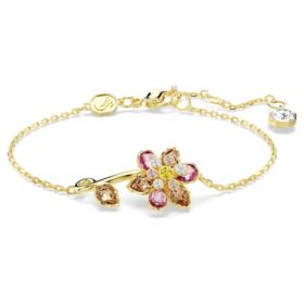 Idyllia-armbånd med blandede slipinger, blomst, flerfarget, gullbelagt Idyllia-armbånd med blandede slipinger, blomst, flerfarget, gullbelagt